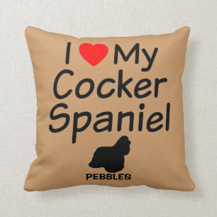 Coussin J'Aime Mon Cocker Spaniel Dog