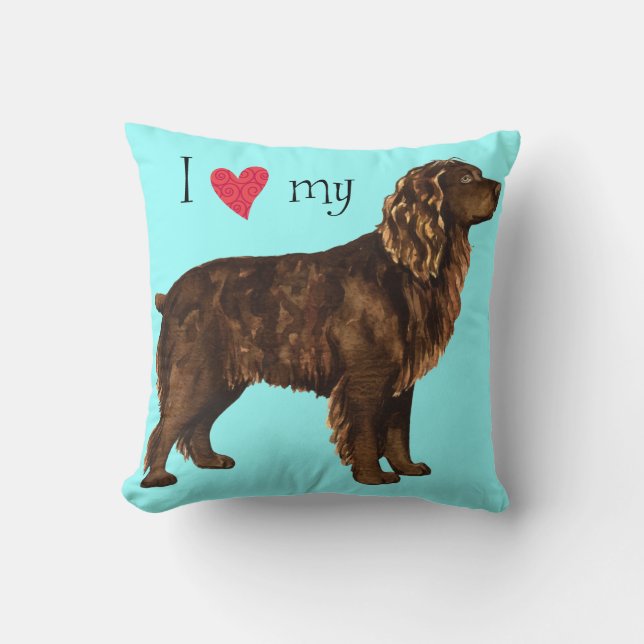 Coussin J'aime mon épagneul de Boykin (Recto)