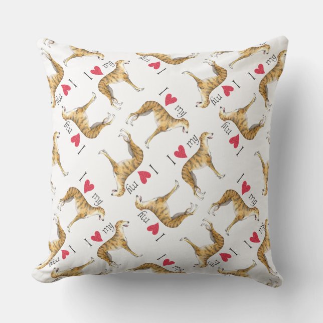 Coussin J'aime mon Greyhound (Recto)