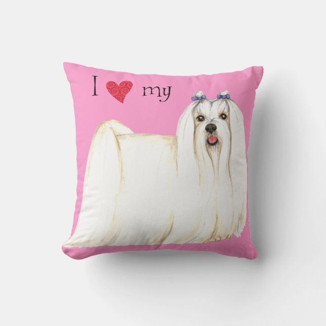Coussin J'aime mon maltais (Recto)