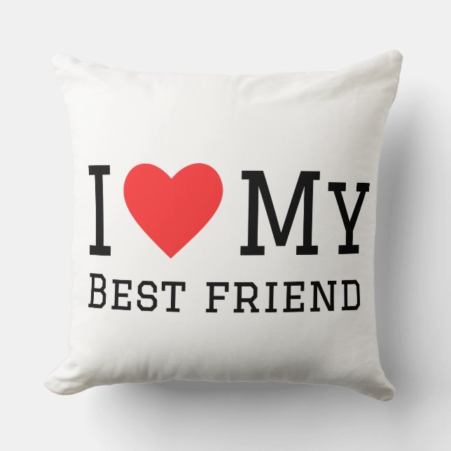 Coussin J'aime mon meilleur ami (Recto)