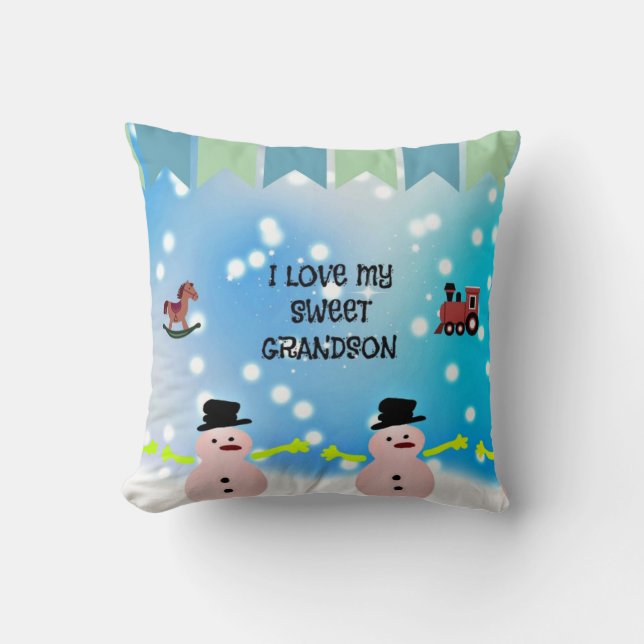 Coussin J'Aime Mon Petit-Fils Doux (Recto)