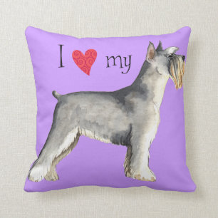 Coussin J'aime mon Schnauzer miniature