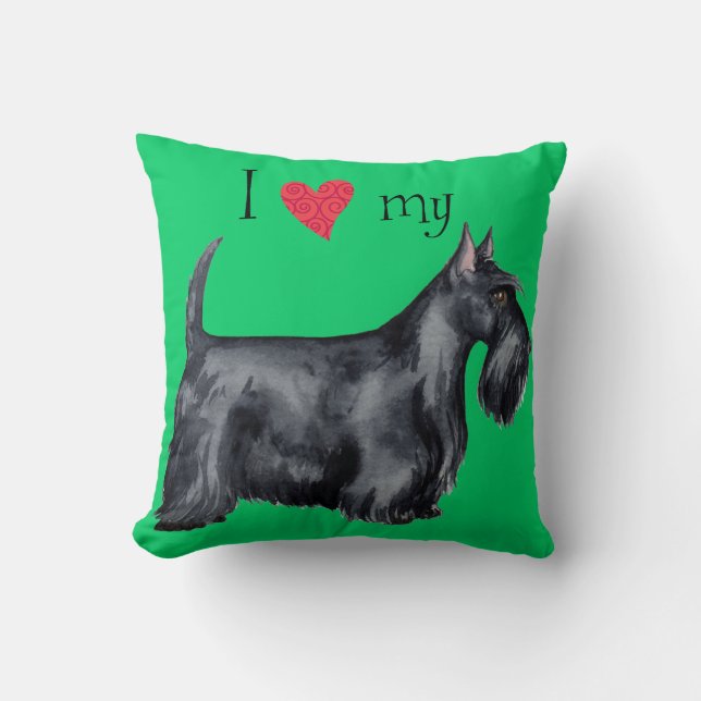 Coussin J'aime mon Scottie (Recto)