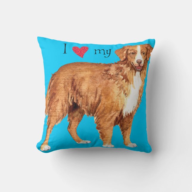 Coussin J'aime mon Toller (Recto)