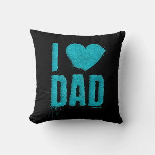 Coussin J'aime papa Typographie de Parties scintillant Tur