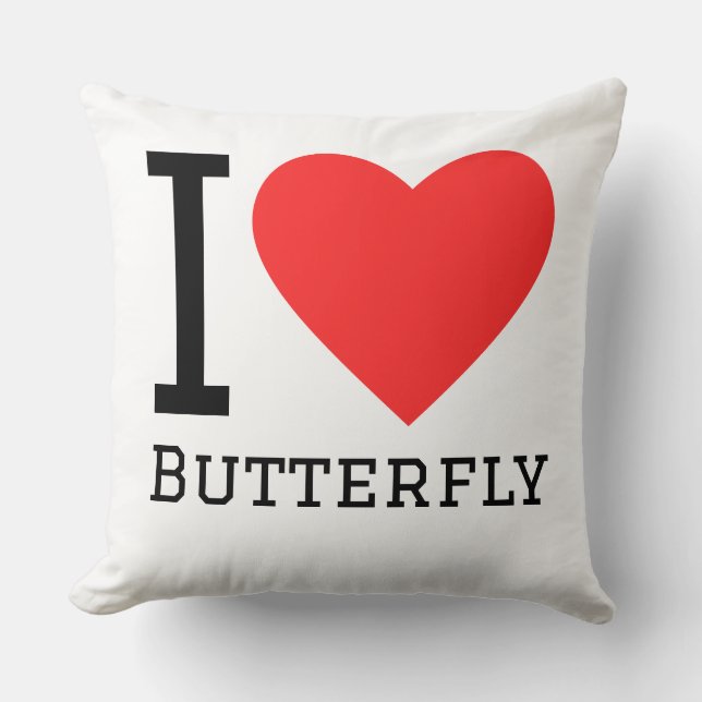 Coussin J'aime papillon (Recto)