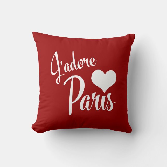 Coussin J'aime Paris - J'adore Paris ! (Recto)