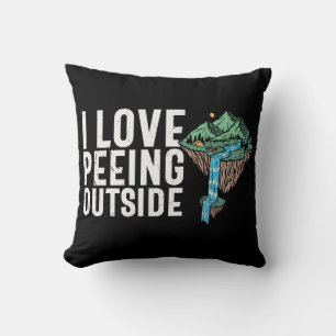 Coussin J'Aime Pisser À L'Extérieur De Camping Drôle Dire
