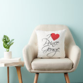 Coussin J'aime Prince George, Coeur Rouge (Chaise)
