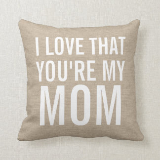 Coussin J'aime que vous soyez mon jute de toile de toile