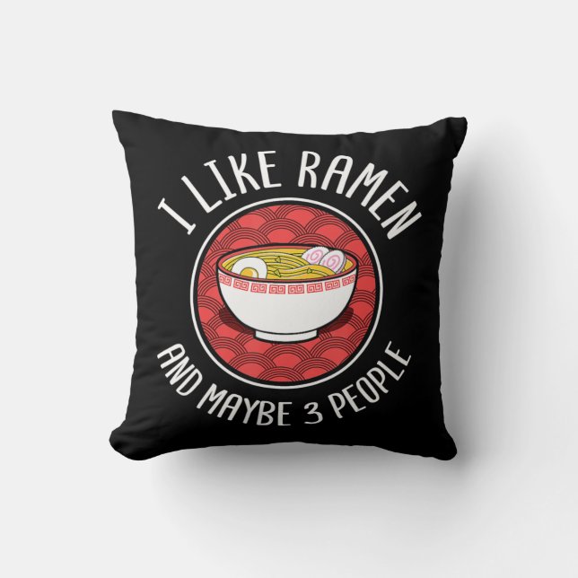 Coussin J'Aime Ramen Noodles Japonais Anime Lover (Recto)