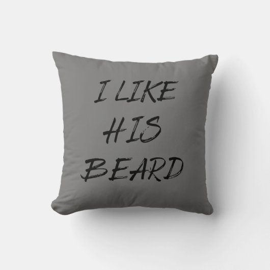 Coussin J'aime sa barbe barbu drôle (Recto)
