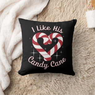 Coussin J'aime sa canne en bonbon drôles de couples assort