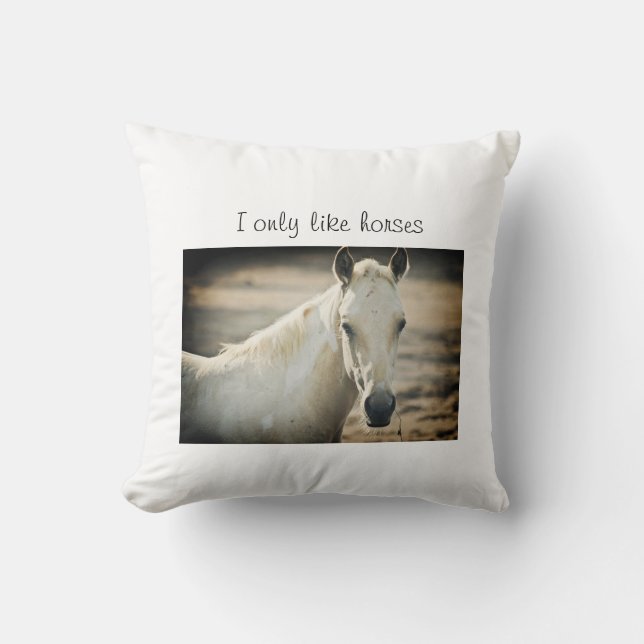 Coussin J'aime seulement des chevaux (Recto)