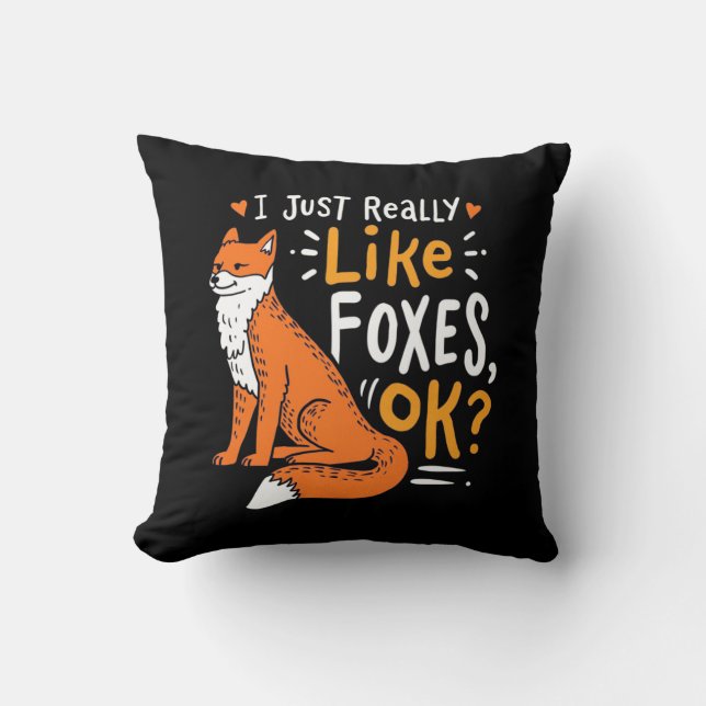 Coussin J'Aime Vraiment Les Renards (Recto)