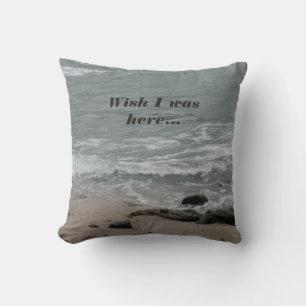 Coussin J'Aimerais Être Ici (plage)