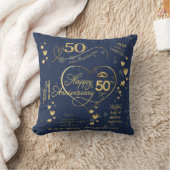 Coussin Jalon du 50e anniversaire du Mariage personnalisé (Couverture)