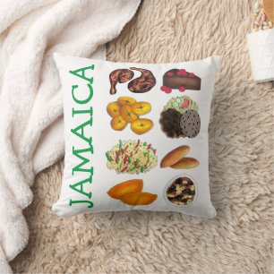 Coussin JAMAICA Jamaïcain Foods Caribbean Island Cuisine