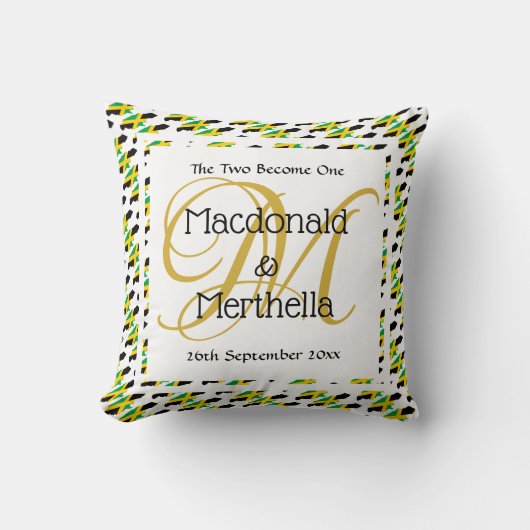 Coussin JAMAICA | Personnalisé | Monogramme Mariage Keepsa (Recto)