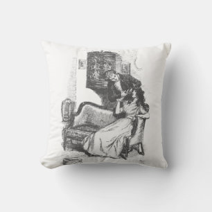 Coussin Jane Austen Illustration du livre vintage