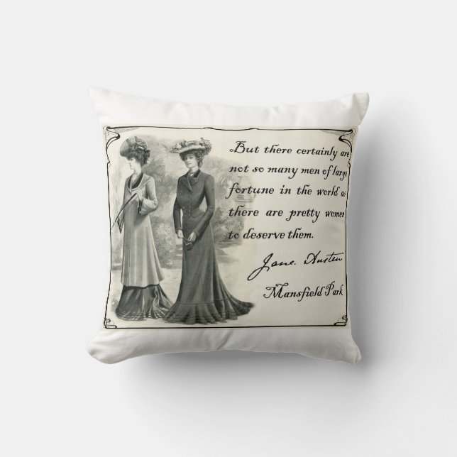 Coussin Jane Austen : Jolies femmes (Recto)