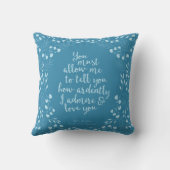 Coussin Jane Austen Orgueil et Préjugés Citation d'amour F (Verso)