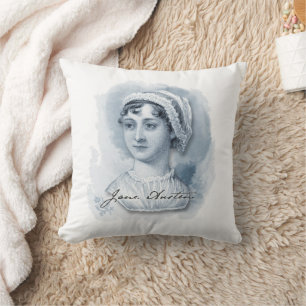 Coussin Jane Austen Portrait et signature