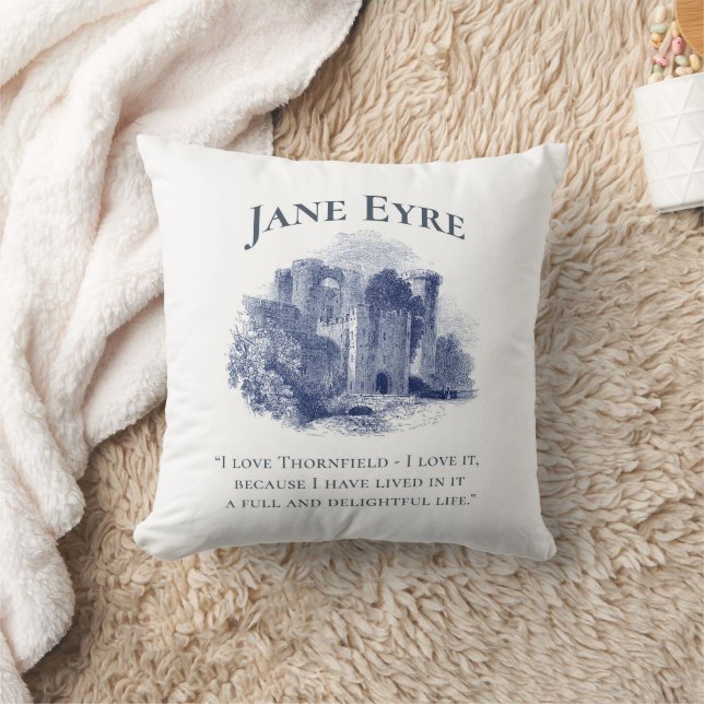 Coussin Jane Eyre - I Love Thornfield - Château (Couverture)