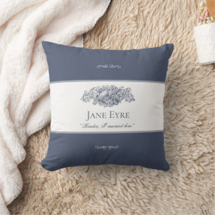 Coussin Jane Eyre - Lecteur Je L'Ai Marié - Doves gris fon