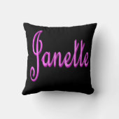 Coussin "Janette" Rose Deux Tons Janette Nom, (Verso)