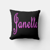 Coussin "Janette" Rose Deux Tons Janette Nom, (Recto)