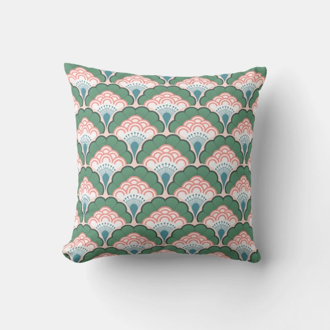 Coussin Japanese art deco style_ Tropical (Recto)