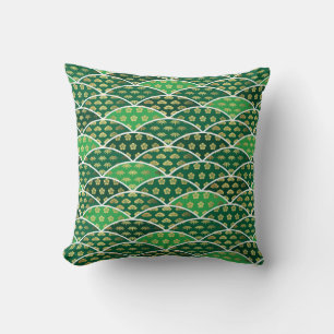 Coussin Japonais traditionnellement bon motif vert