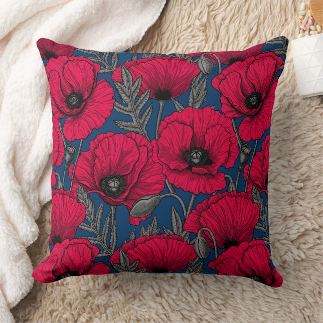 Coussin Jardin à pavot nocturne (Couverture)