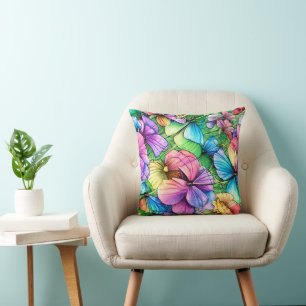 Coussin Jardin aquarelle coloré