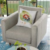 Coussin Jardin artistique de coccinelle à l'aquarelle vibr