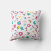 Coussin Jardin aux fleurs mignonnes avec les oiseaux et le (Verso)