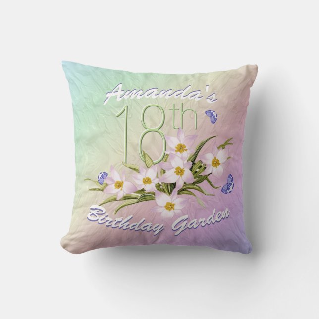 Coussin Jardin aux papillons du 18e anniversaire Jeu d'ore (Recto)