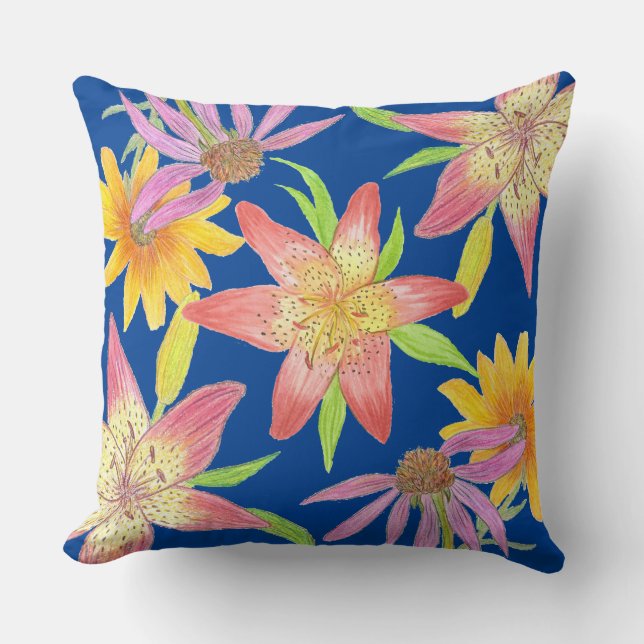 Coussin Jardin bleu (Recto)