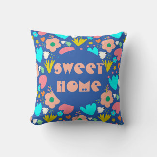 Coussin Jardin bleu customisé