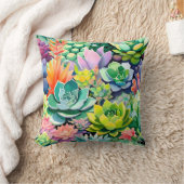 Coussin Jardin botanique de succulentes colorées d'été (Couverture)