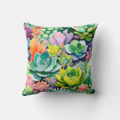 Coussin Jardin botanique de succulentes colorées d'été (Verso)
