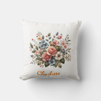 Coussin Jardin botanique fleur sauvage lunaire décoratif