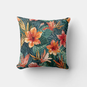 Coussin Jardin Coucher de Soleil Tropical Motif Floral Jun