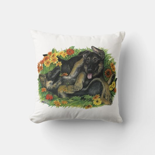 Coussin Jardin de chiots (Recto)