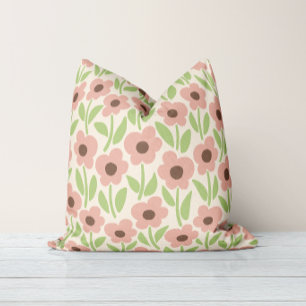 Coussin Jardin de fleurs à la craie Inspiré du pastel rétr