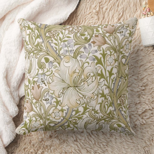 Coussin Jardin de fleurs de lys doré classique de William  (Couverture)