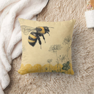 Coussin Jardin de fleurs sauvages à abeilles mellifères vi
