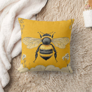 Coussin Jardin de fleurs sauvages à abeilles mellifères vi